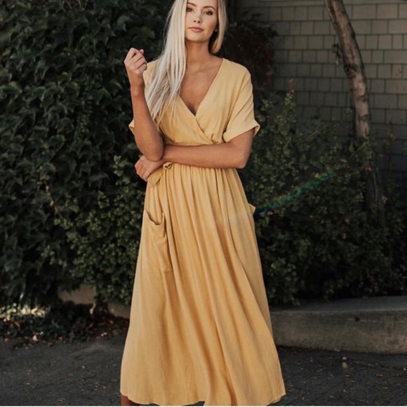Free People Dresses & Skirts - mustard wrap dress